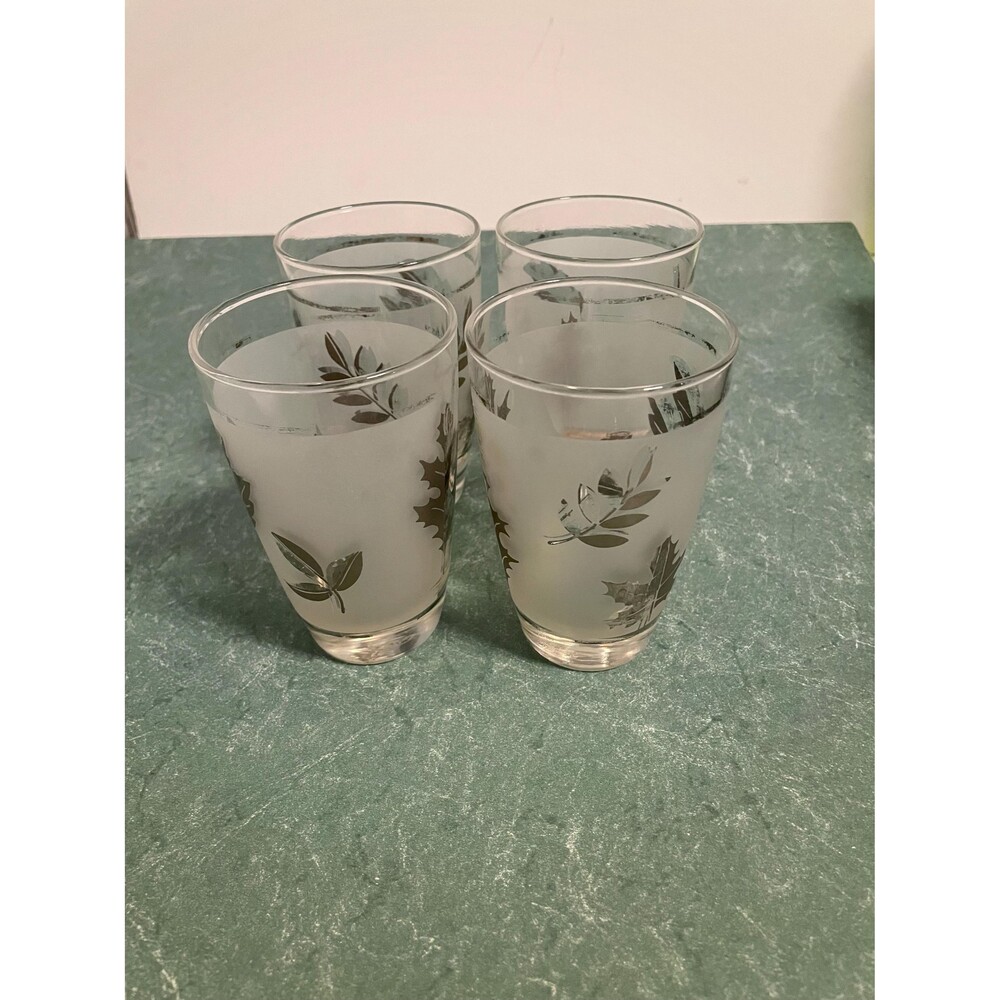 Vintage Libbey Silver Leaf Tumblers - set of 4